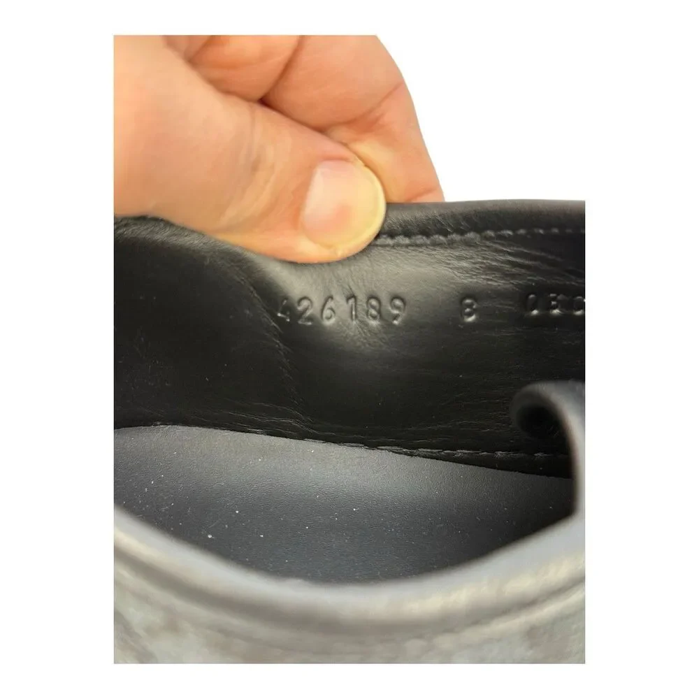 Gucci Black GG Canvas and Leather Web Lace Up Sneakers Size 8 US